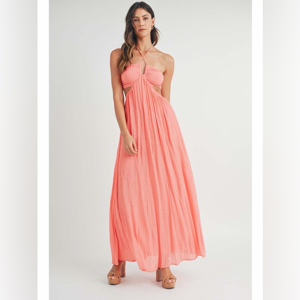 MABLE Brand maxi halter summer dress